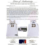 LeBron James // Los Angeles Lakers // Autographed 2023-24 Team Issued Jersey w/ "Crown" Inscription