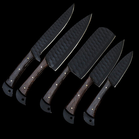 D2 Steel Black Finish Set Of 5 Chef Knives