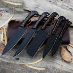 D2 Steel Black Finish Set Of 5 Chef Knives