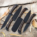 D2 Steel Black Finish Set Of 5 Chef Knives