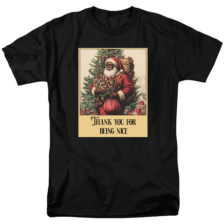 Santa Thanks You for Being Nice // Black (S)