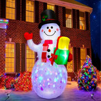 Rotating LED Snowman Inflatable // 5 ft