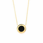 Tiffany & Co. // 18k Rose Gold Diamond + Onyx T-Two Circle Pendant Necklace // 15.94"-17.91" // Store Display