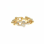 Tiffany & Co. // 18k Rose Gold Hardware Small Link Diamond Ring // Ring Size: 5 // Store Display