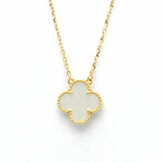 Van Cleef & Arpels // 18k Yellow Gold + Mother of Pearl Vintage Alhambra Pendant Necklace // 14.56"-16.14" // Store Display