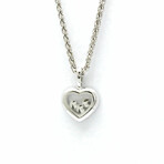 Chopard // 18k White Gold Happy Diamond Heart Pendant Necklace // 16.53" // Store Display