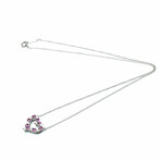 Tiffany & Co. // Platinum Sentimental Heart Diamond + Sapphire Pendant Necklace // 16.14" // Store Display