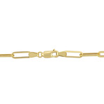 Men's 4.3mm Polished Paperclip Chain Bracelet in 14k Yellow Gold // 9 in