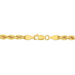 Men's 4mm Rope Chain Necklace in 10k Yellow Gold // 22 in