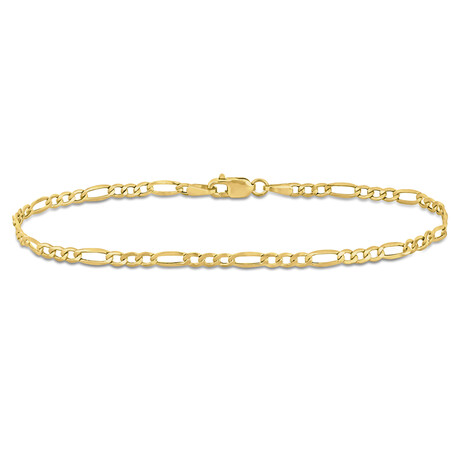 Men's 2.5mm Figaro Chain Bracelet in 10k Yellow Gold // 9 in