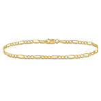 Men's 2.5mm Figaro Chain Bracelet in 10k Yellow Gold // 9 in