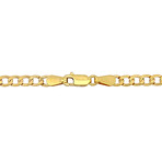 Men's 4mm Curb Link Chain Bracelet in 14k Yellow Gold // 9 in