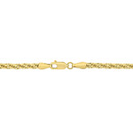 Men's 3mm Infinity Rope Chain Bracelet in 14k Yellow Gold // 9 in