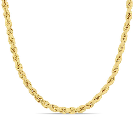 Men's 4mm Rope Chain Necklace in 10k Yellow Gold // 22 in