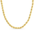 Men's 4mm Rope Chain Necklace in 10k Yellow Gold // 22 in