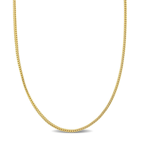 Men's 1.85mm Franco Link Chain Necklace in 10k Yellow Gold // 20 in