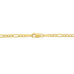 Men's 2.5mm Figaro Chain Bracelet in 10k Yellow Gold // 9 in