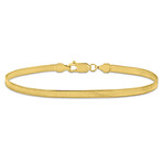 Men's 3.5mm Flex Herringbone Chain Bracelet in 10k Yellow Gold // 9 in