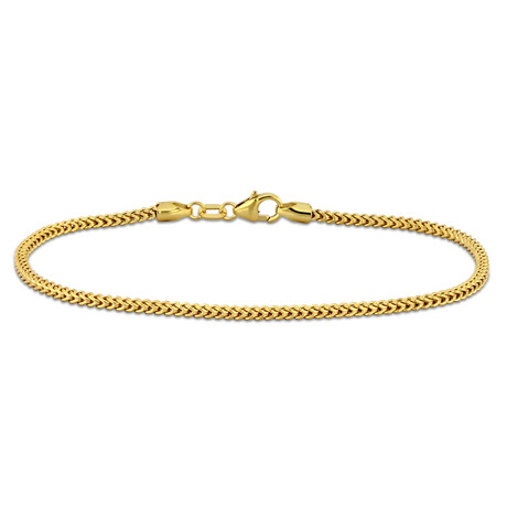 Men's 1.85mm Franco Link Chain Bracelet in 10k Yellow Gold // 9 in