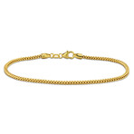 Men's 1.85mm Franco Link Chain Bracelet in 10k Yellow Gold // 9 in