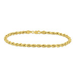 Men's 4mm Rope Chain Bracelet in 10k Yellow Gold // 9 in