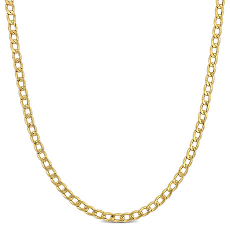 Men's 3.8mm Curb Link Necklace in 10k Yellow Gold // 24 in