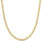 Men's 3.8mm Curb Link Necklace in 10k Yellow Gold // 24 in