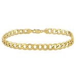 Men's 7mm Curb Link Chain Bracelet in 10k Yellow Gold // 9 in