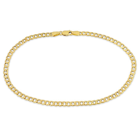 Men's 4mm Curb Link Chain Bracelet in 14k Yellow Gold // 9 in