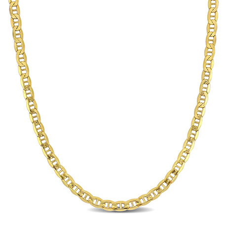 Men's 3.3mm Marine Link Chain Necklace in 10k Yellow Gold // 18 in