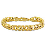 Men's 9.25mm Miami Cuban Link Chain Bracelet in 10k Yellow Gold // 9 in