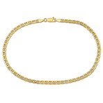 Men's 3.3mm Marine Link Chain Bracelet in 10k Yellow Gold // 10 in