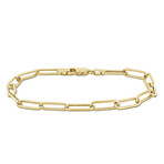 Men's 4.3mm Polished Paperclip Chain Bracelet in 14k Yellow Gold // 9 in