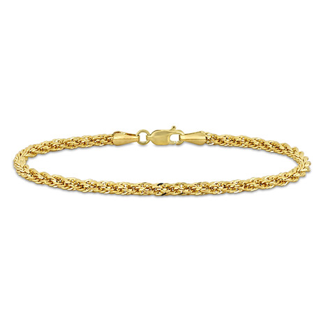 Men's 3mm Infinity Rope Chain Bracelet in 14k Yellow Gold // 9 in