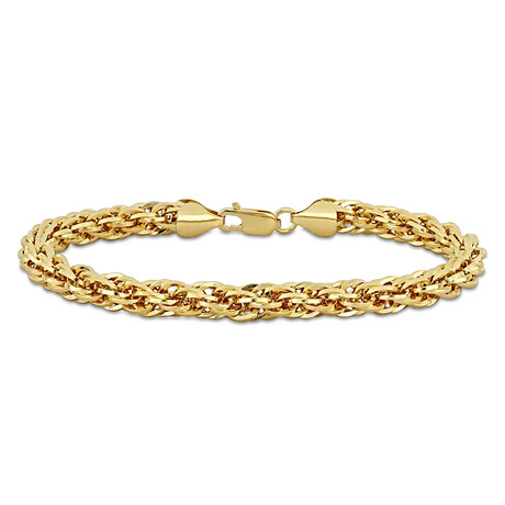 Men's 6mm Infinity Rope Chain Bracelet in 14k Yellow Gold // 9 in