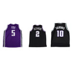 Sacramento Kings Jerseys // Domantas Sabonis Signed (Beckett) + De'Aaron Fox Signed (Beckett) + Mitch Richmond Signed (JSA)