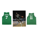 Boston Celtics // Nate Archibald Signed Jersey Inscribed "HOF 91" (JSA) + Nate "Tiny" Archibald Signed 8x10 Photo (Schwartz) + Charlie Scott Signed Jersey Inscribed "HOF 2018" (Schwartz)