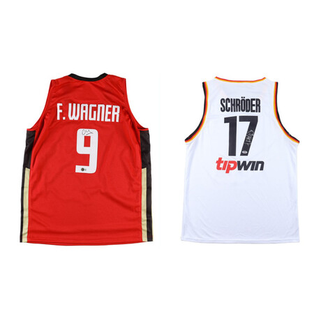 Team Germany Jerseys // Dennis Schroder Signed (PSA) + Franz Wagner Signed (Beckett)