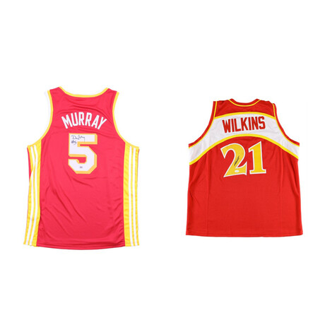 Atlanta Hawks Jerseys // Dominique Wilkins Signed (JSA) + Dejounte Murray Signed (PSA)