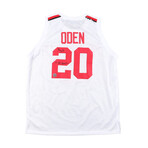 Greg Oden // Signed Portland Trailblazers Jersey Inscribed "2007 #1 Draft Pick" (Playball Ink) + Signed Ohio St Buckeyes Jersey Inscribed "07 All-American" (Playball Ink)