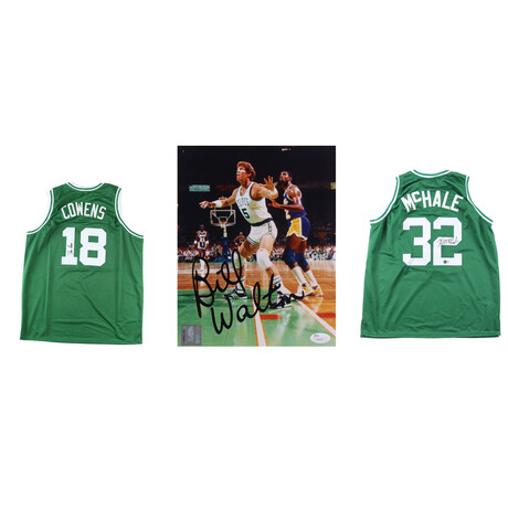 Boston Celtics // Kevin McHale Signed Jersey (Beckett) + Dave Cowens Signed Jersey (JSA) + Bill Walton Signed 8x10 Photo (JSA)