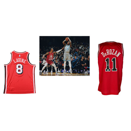 Chicago Bulls // Zach LaVine Signed Nike Jersey (PSA) + DeMar DeRozan Signed  Jersey (Beckett) + DeMar DeRozan Signed All-Star Game 11x14 Photo (PSA)