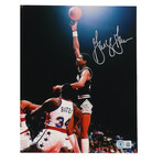 San Antonio Spurs // George Gervin Signed 8x10 Photo (Beckett) + Alvin Robertson Signed Jersey Inscribed "86 DPOY" (OK Authentics) + Artis Gilmore Signed Jersey (RSA)