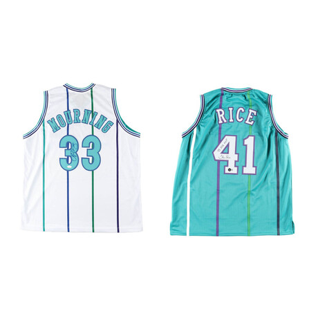 Hornets Legends Mourning & Rice Signed Jerseys