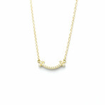 Tiffany & Co. // 18k Yellow Gold T Smile Micro Diamond Necklace // 15.94"-17.91" // Store Display