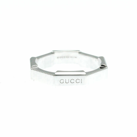 Gucci // 18k White Gold Link Toe Ring // Ring Size: 9 // Store Display