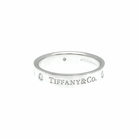 Tiffany & Co. // Platinum Flat Ring With Diamond // Ring Size: 7 // Store Display