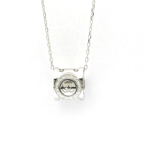 Gucci // 18k White Gold Icon Toile Pendant Necklace With Diamond // 15.15"-16.73" // Store Display