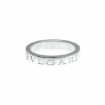 Bulgari // 18k White Gold Double Logo Ring With Diamond // Ring Size: 8 // Store Display