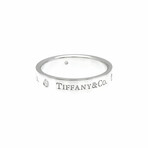 Tiffany & Co. // Platinum Flat Ring With Diamond // Ring Size: 7 // Store Display